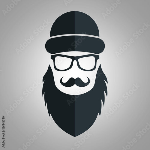 Fashion Santa Claus with glasses. Icon Santa Claus in a flat style. Stylish hipster. Barber vector illustration