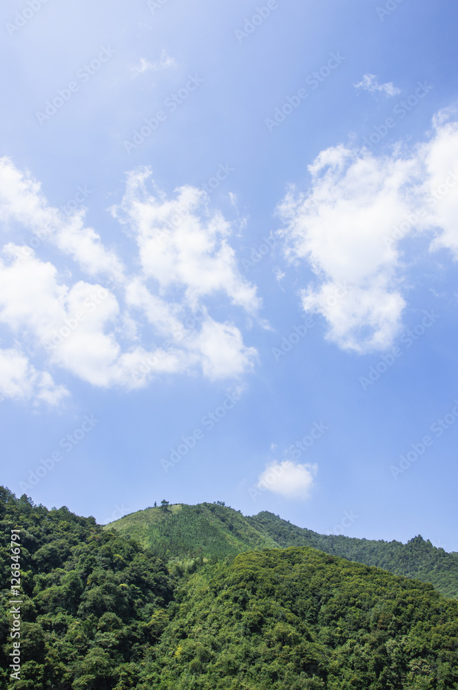 The mountains scenery with blue sky The mountains scenery with blue sky