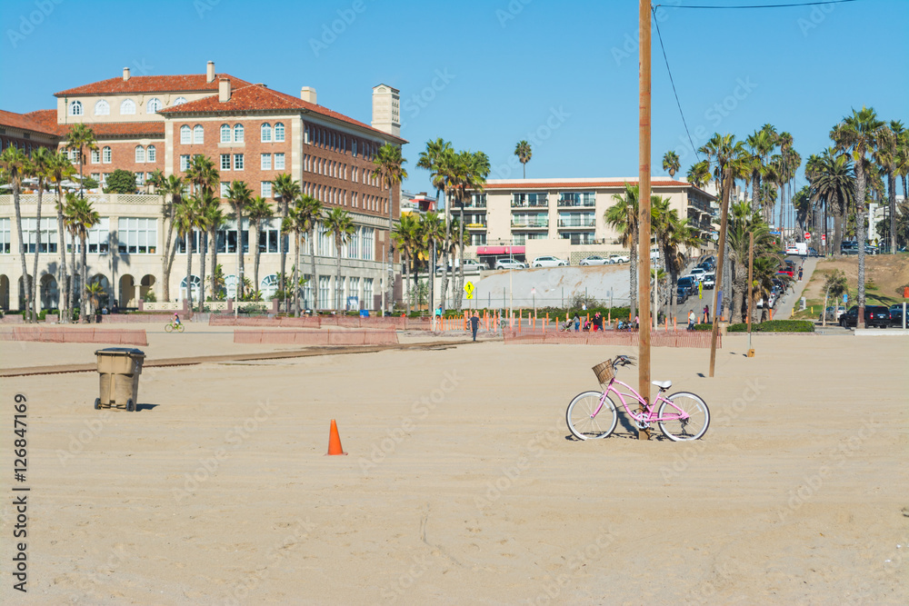 pink bike in Santa Monica