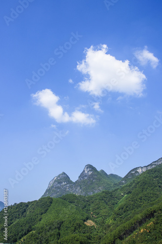 The mountains scenery with blue sky