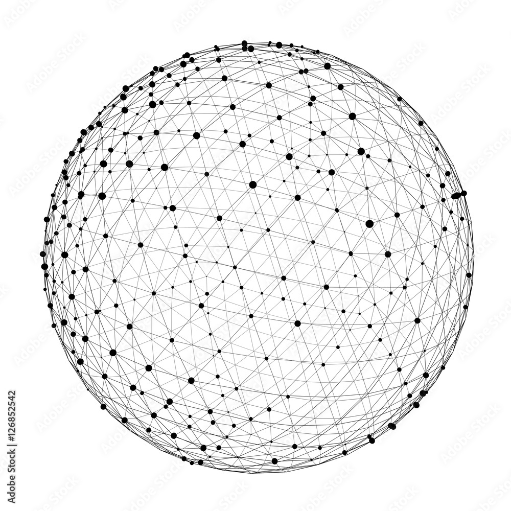 Abstract connection web sphere with spot and lines 3D rendering Abstract connection web sphere with spot and lines 3D rendering