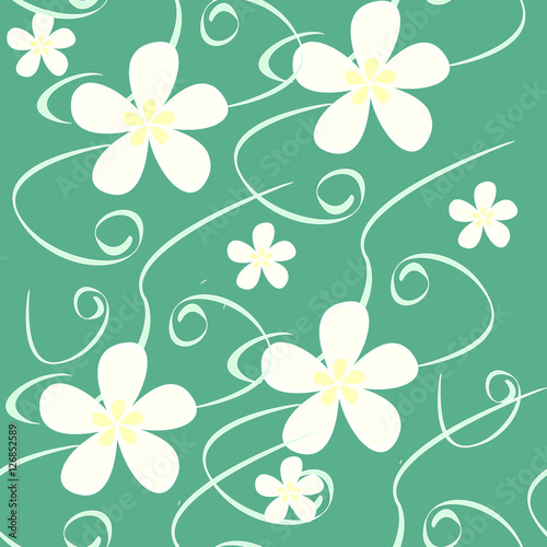 White flower seamless pattern background no.2.2