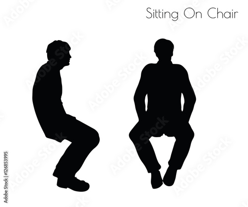 Two Men In Sitting Pose On Chair Pose Isolated On White