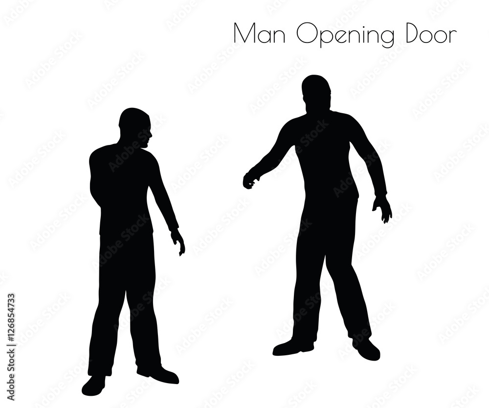 man in Opening Door pose