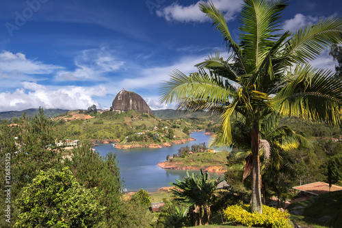 The Rock El Penol near the town of Guatape, Antioquia in Colombia
