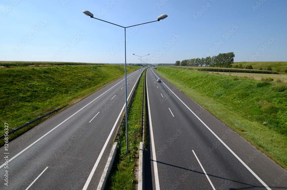 Highway A4 near Gliwice in Poland