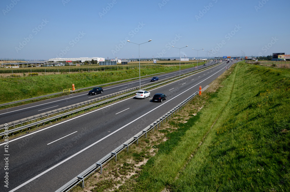 Highway A4 near Gliwice in Poland