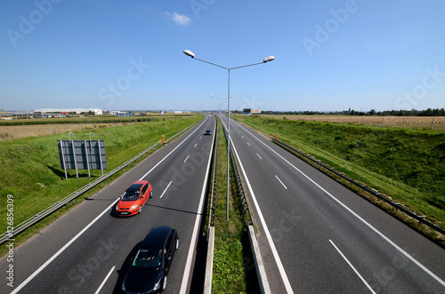 Obraz na płótnie Highway A4 near Gliwice in Poland w salonie