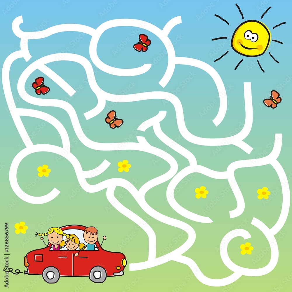 Obraz premium labyrinth, summer trip, game for children