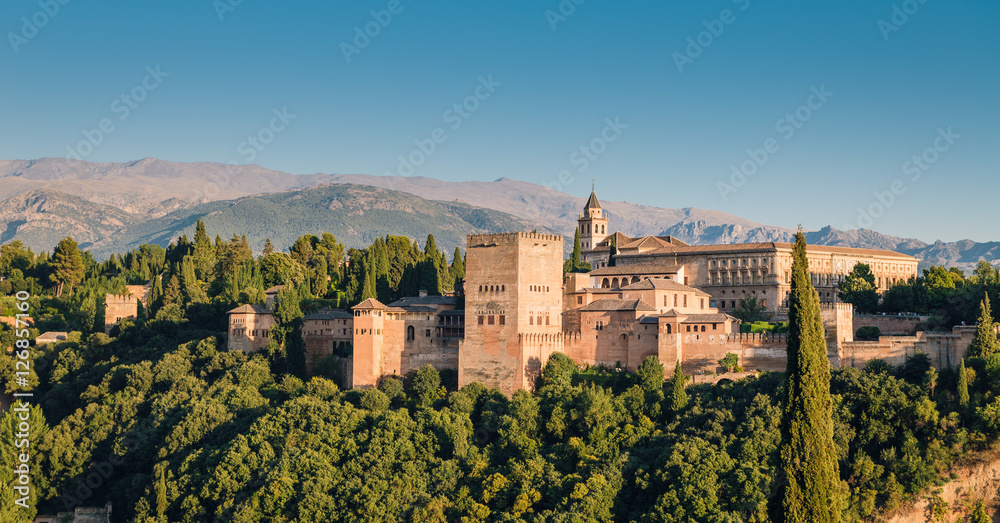 Ancient arabic fortress of Alhambra, Granada, Spain