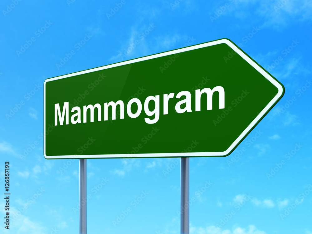 Medicine concept: Mammogram on road sign background Medicine concept: Mammogram on road sign background