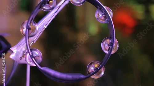 Musical instrument tambourine or pandeiro on a background photo
