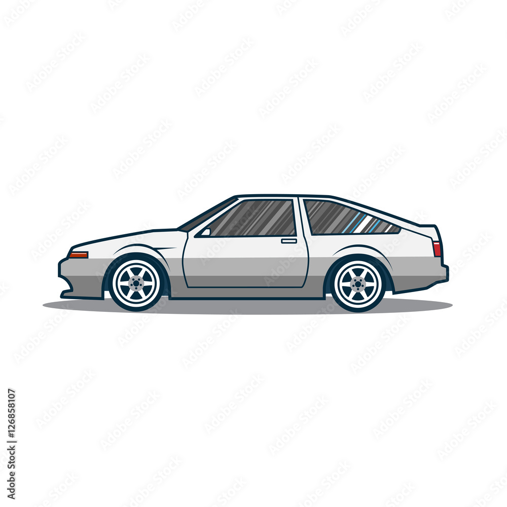 Fototapeta premium Vector old japan sport car