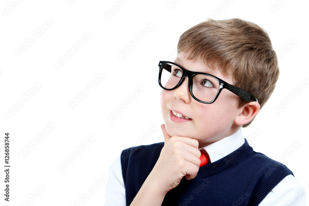 Portrait of young boy isolated on a white Portrait of young boy isolated on a white