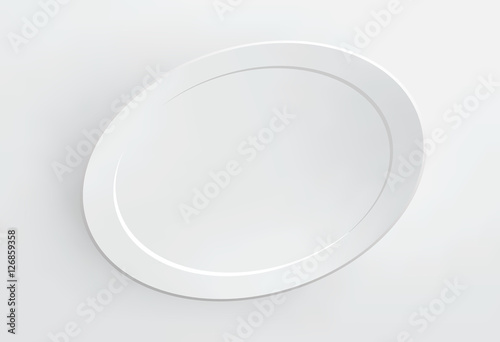 Blank frame on white wall. Vector.