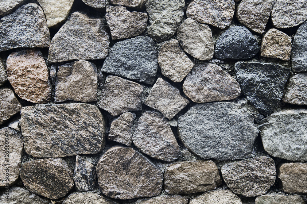 Obraz premium Old grey stone wall background texture