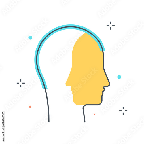Color line, persona illustration concept illustration, icon