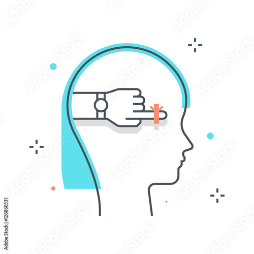 Color line, responsibility illustration concept illustration, ic