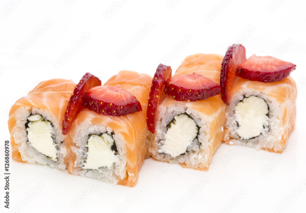 Delicious seafood sushi at a Japanese restaurant Delicious seafood sushi at a Japanese restaurant