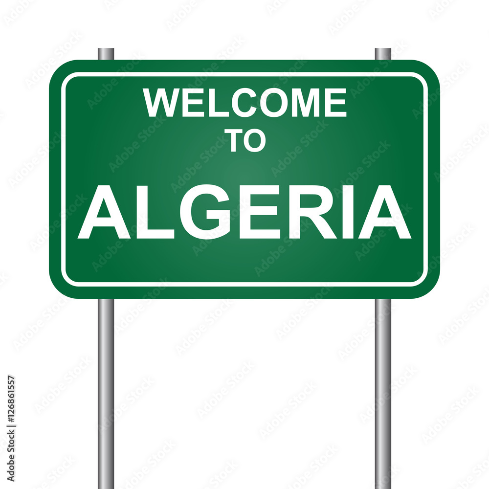 Welcome to Algeria, green signal vector Welcome to Algeria, green signal vector