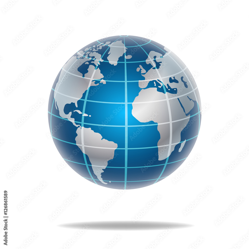 Vector globe icon of the world Vector globe icon of the world