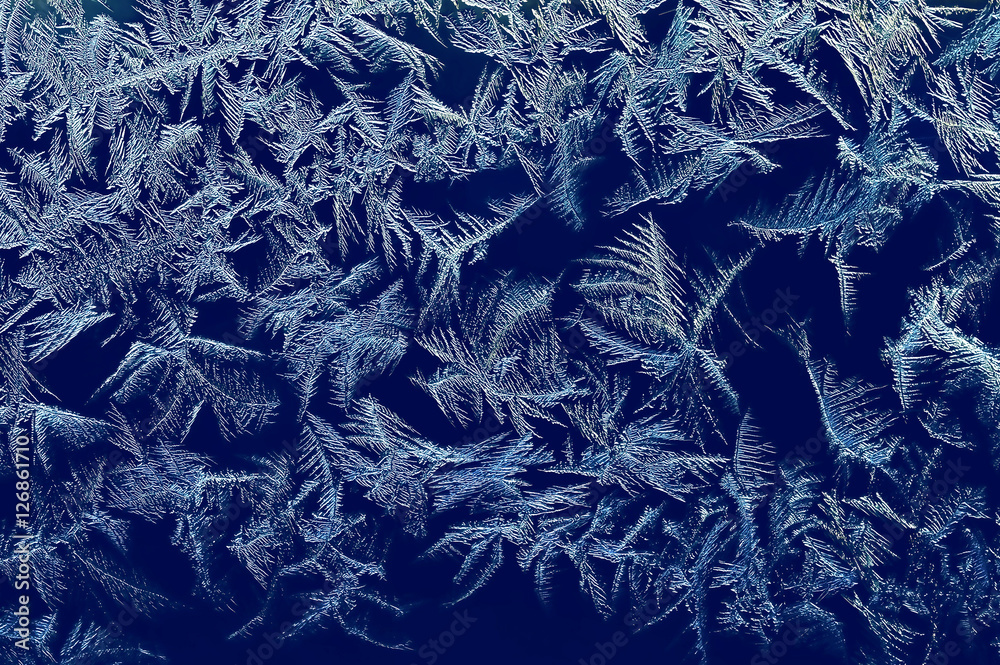 Obraz ice background. Dark frosty background