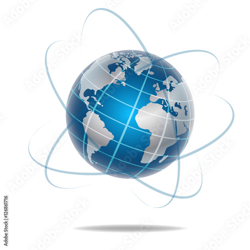 Vector globe icon of the world
