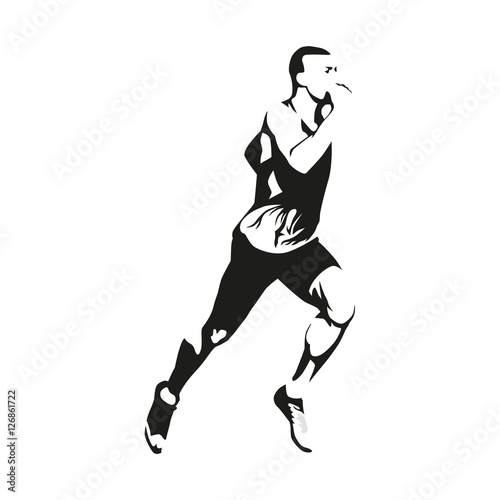 Running man  vector isolated illustration. Sport  athlete  run 
