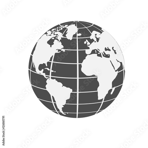 Vector globe icon of the world