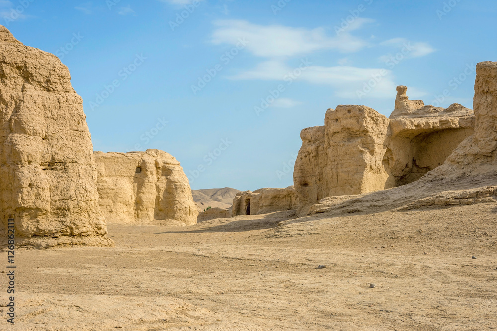 Jiaohe Ancient Ruins, Turpan, Xinjiang province, China Jiaohe Ancient Ruins, Turpan, Xinjiang province, China