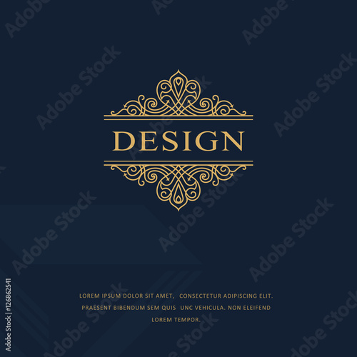 Line graphics monogram. Elegant art logo design. Emblem. Graceful template. Business sign, identity for Restaurant, Royalty, Boutique, Cafe, Hotel, Heraldic, Jewelry, Fashion. Vector elements