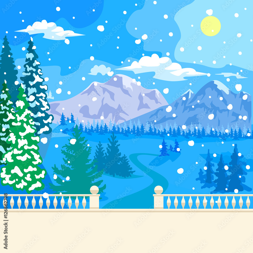 Fototapeta premium Winter snowy landscape