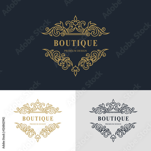 Monogram design elements, graceful template. Calligraphic elegant line art logo design. Letter emblem sign for Royalty, business card, Boutique, Hotel, Heraldic, Jewelry. Vector illustration