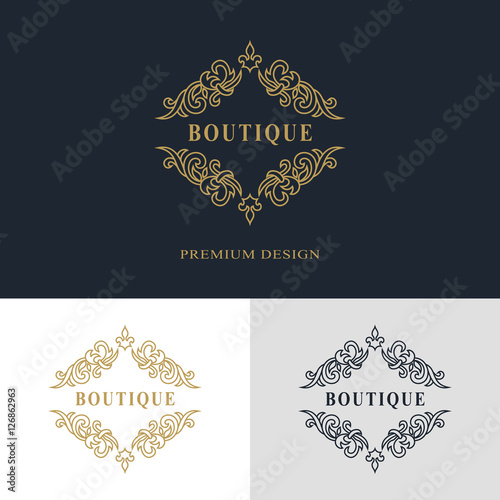 Monogram design elements, graceful template. Calligraphic elegant line art logo design. Letter emblem sign for Royalty, business card, Boutique, Hotel, Heraldic, Jewelry. Vector illustration