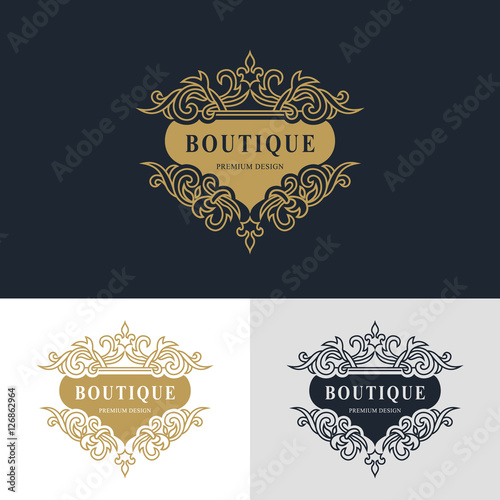 Monogram design elements, graceful template. Calligraphic elegant line art logo design. Letter emblem sign for Royalty, business card, Boutique, Hotel, Heraldic, Jewelry. Vector illustration