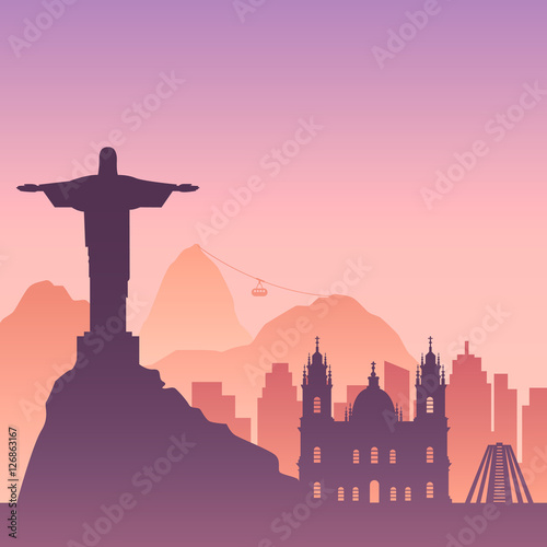 Famous city scape in color.