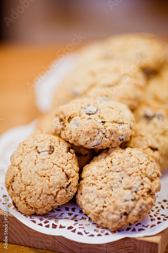 oatmeal cookies on a dark background