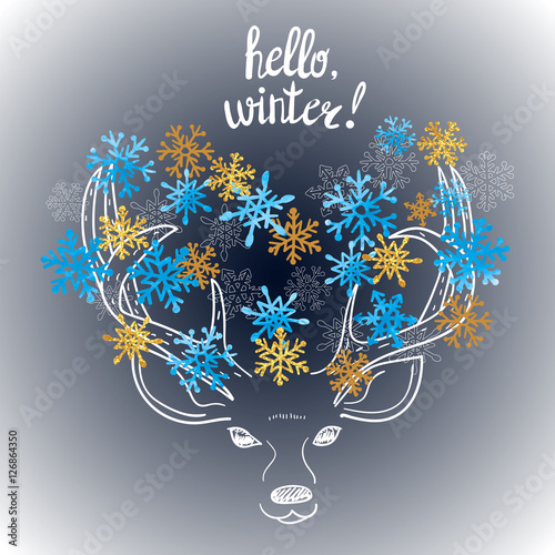 Hello winter vector illustr...