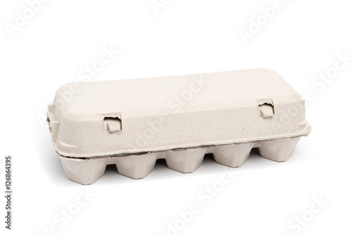 Egg carton for ten eggs, closed, isolated