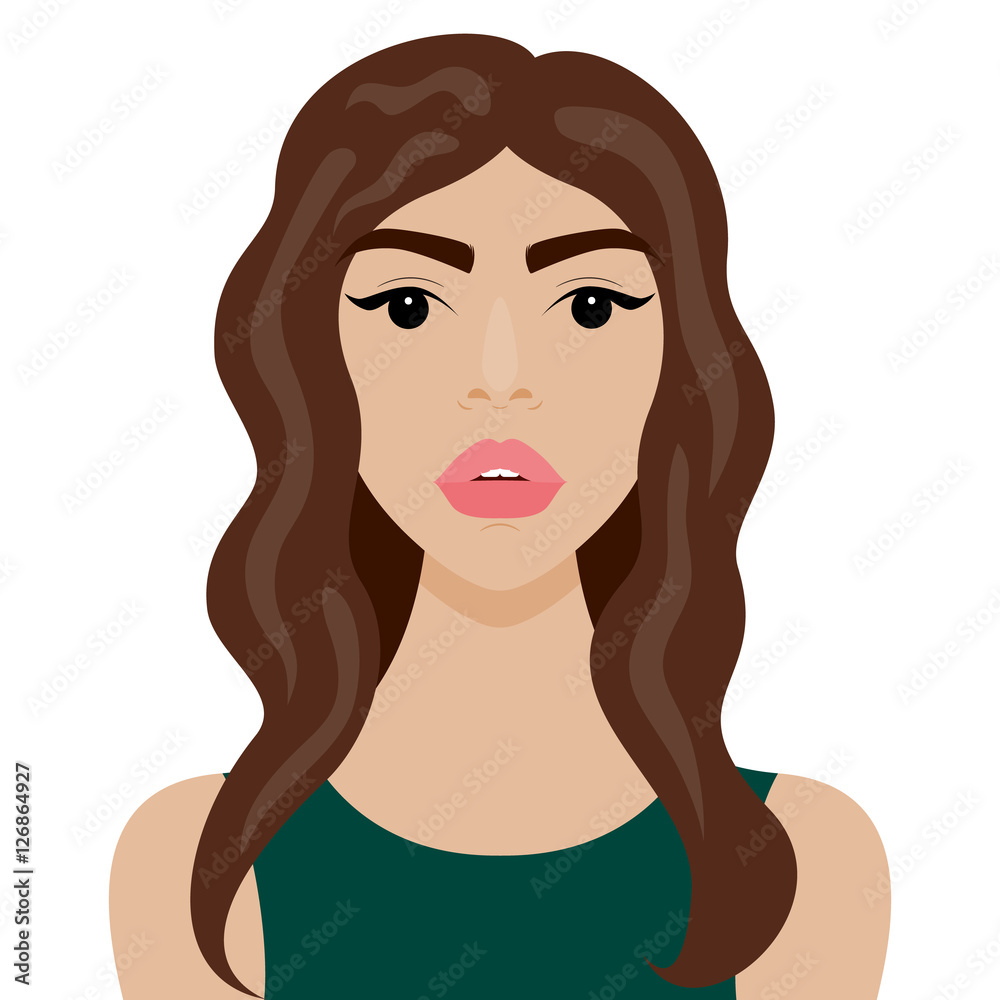 Vector illustration with hipster girl in flat style. Vector illustration with hipster girl in flat style.