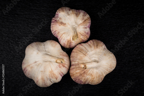 Garlic bulb on dark background