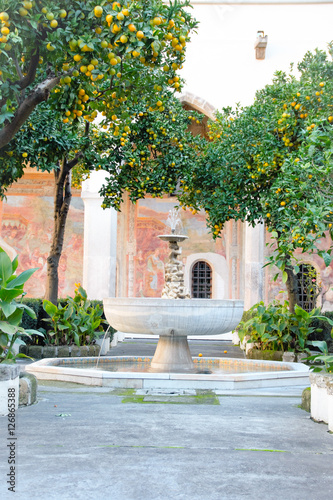 the cloister of Santa Chiara monastery, Naples, Italy    © laudibi