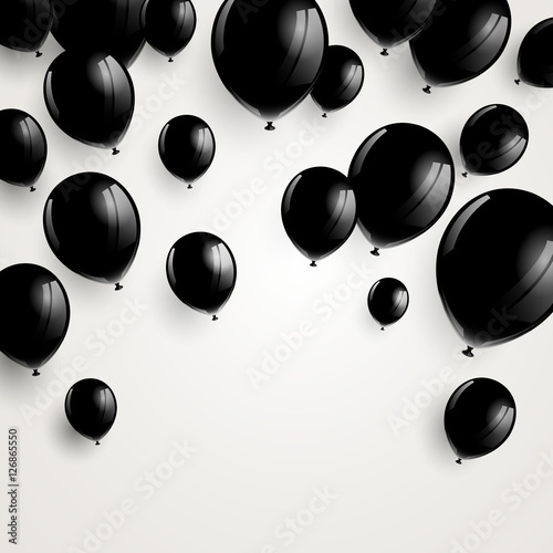 Vector Illustration of a Black Friday Sale Poster with Black Balloons