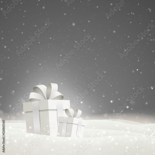 Vector Illustration of a Christmas Holiday Design with Gift Boxes