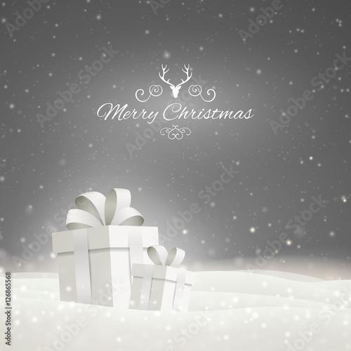 Vector Illustration of a Christmas Holiday Design with Gift Boxes