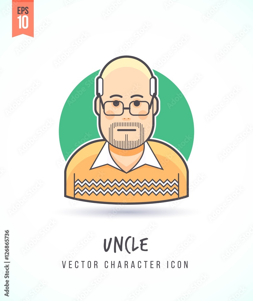 Man in sweater illustration People lifestyle and occupation. Colorful and stylish flat vector character icon