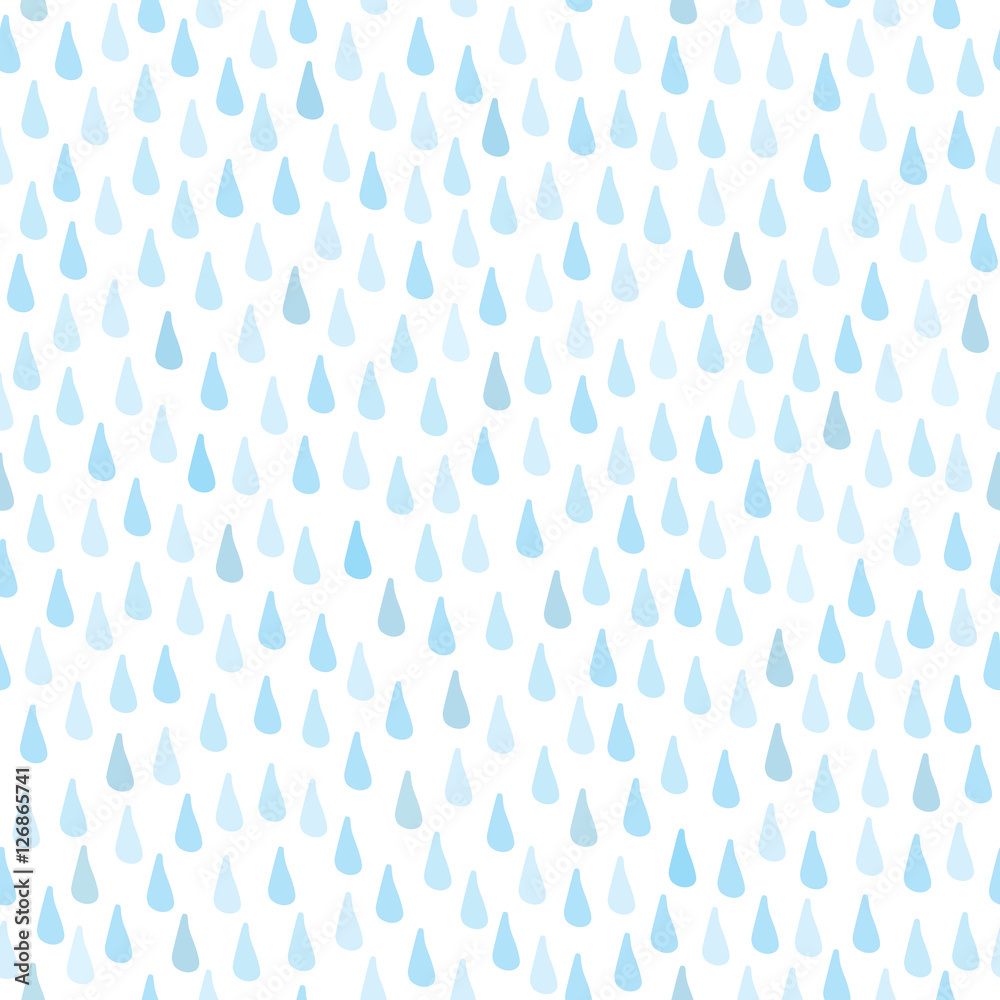 Seamless pattern with raindrops in blue on white background. Seamless pattern with raindrops in blue on white background.