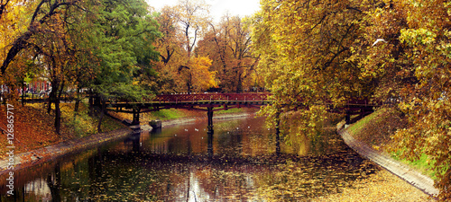 Wroclaw park in autumn 