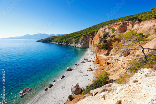 Fototapeta Naklejka Na Ścianę i Meble -  Chalikiada beach in Agistri island, Greece