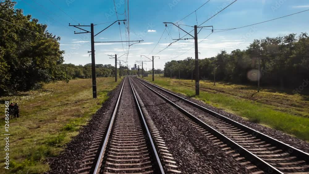 time lapse railway, transportation, travel, view from a train car time lapse railway, transportation, travel, view from a train car